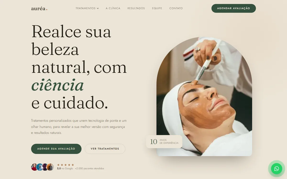Auréa Estética Avançada, versão para computador